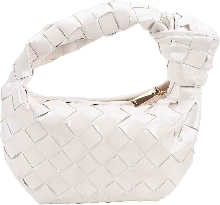 ELDA Knotted Clutch Handbag Woven Bags for Women Fashion Dumpling Pouch Purse Patent Leather Clou... | Amazon (US)