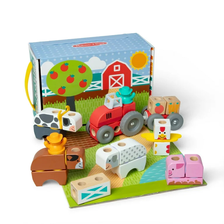 Melissa & Doug Blockables™ Farm Snap and Play, Mix and Match Connectable Wooden Building Blocks... | Walmart (US)
