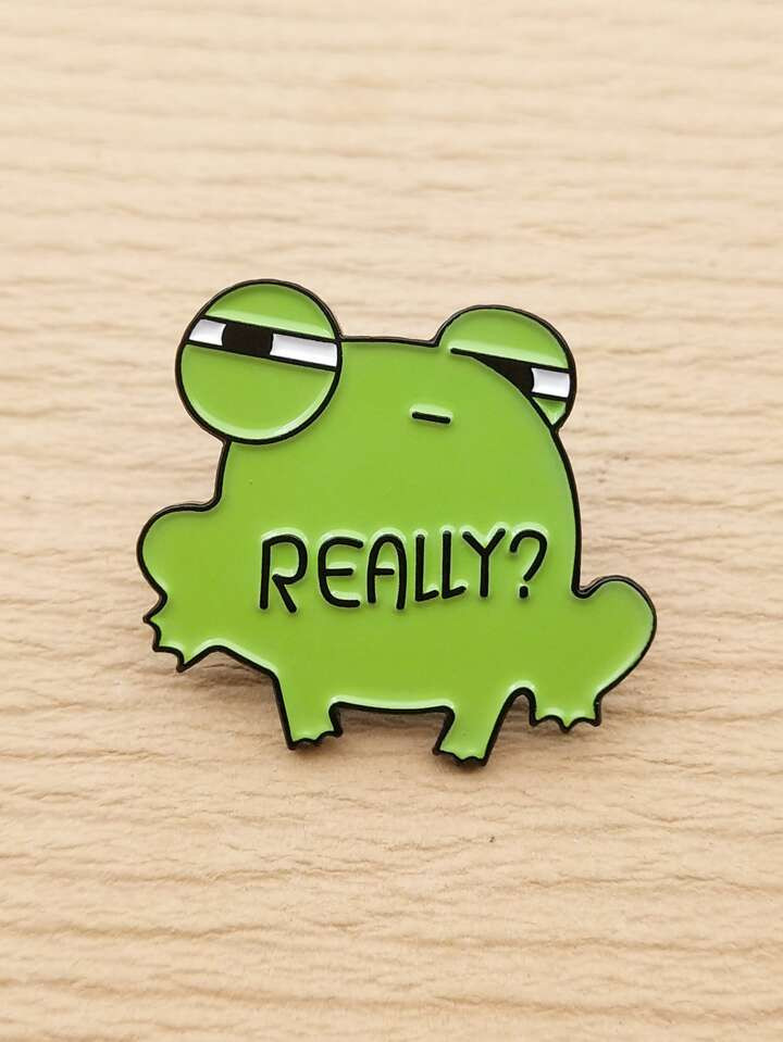 1pc Cute Frog Pin Enamel Lapel Brooch Badge Zinc Alloy Metal Black Plated | SHEIN USA | SHEIN