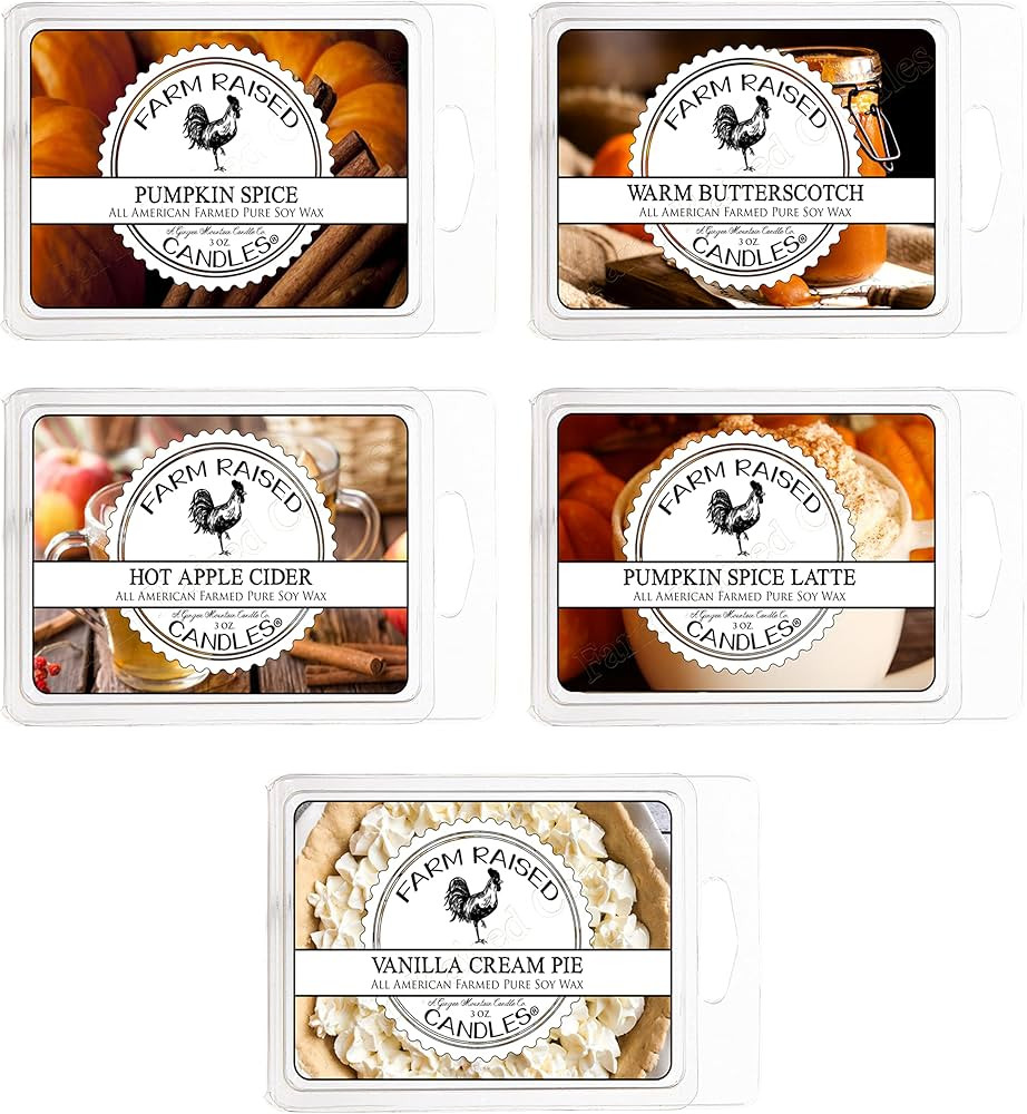 Pumpkin Spice Mix Wax Warmer Melts - 5 Pack Non-Toxic Farm Raised Melts- 100% Plant Based Soy Nat... | Amazon (US)