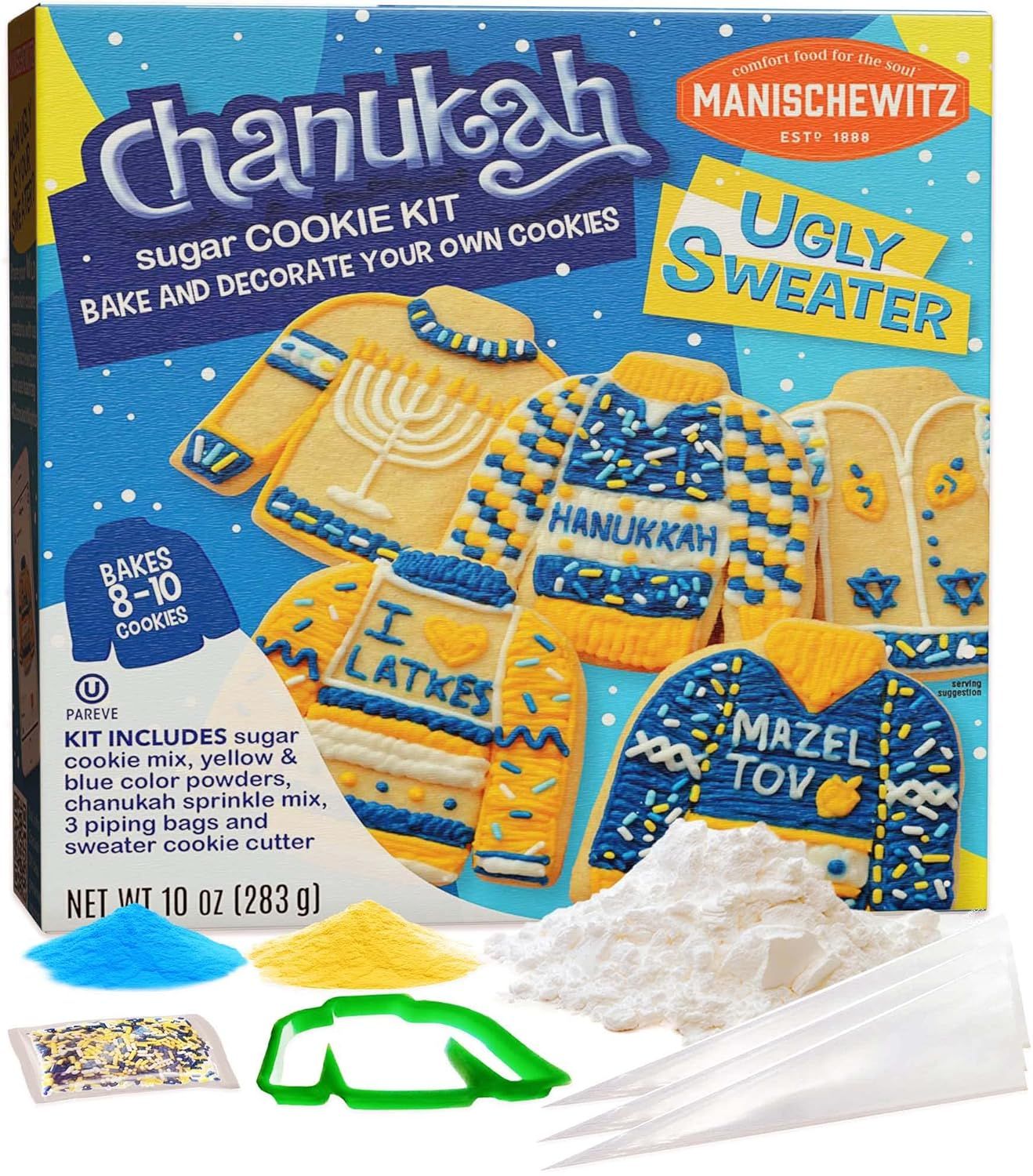 Manischewitz Chanukah Ugly Sweater Cookie Decorating Kit | Delicious, Easy to Prepare, Certified ... | Amazon (US)