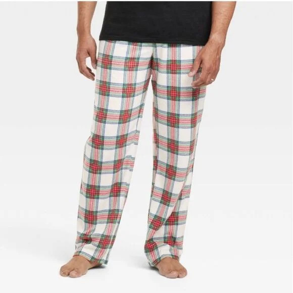 Men's XXL Plaid Microfleece Christmas Family Pajama Pants Loungewear | Walmart (US)