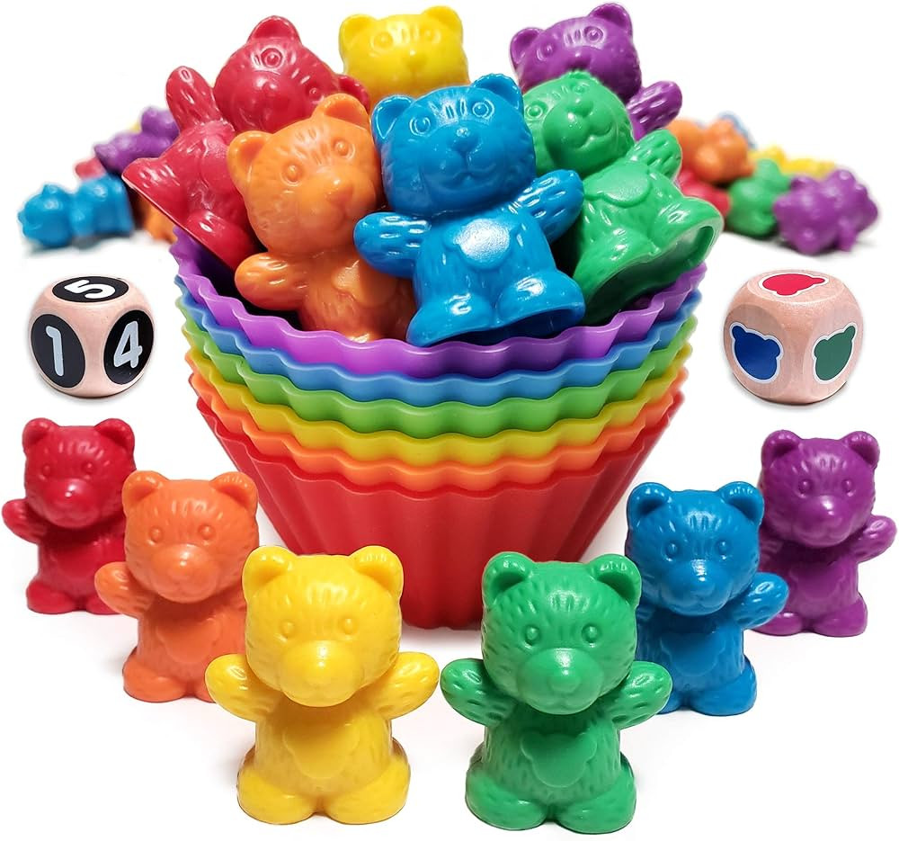 Jumbo Counting Bears Matching Game - Montessori Fine Motor Learning Toys for 2 Year Olds with Sta... | Amazon (US)