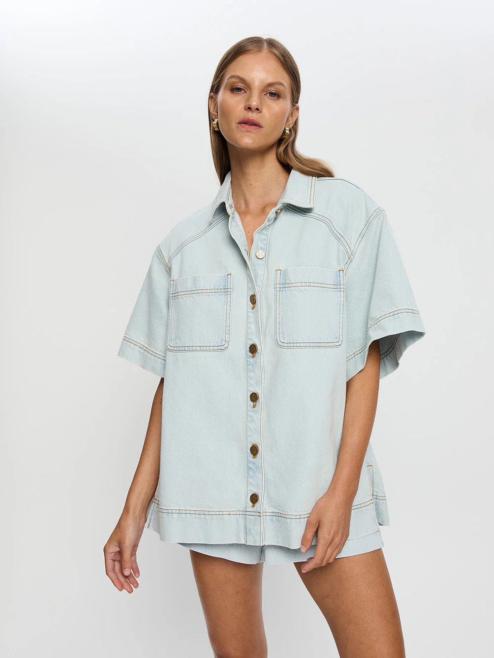 Paloma Denim Shirt - Pale Blue | Kivari (Global minus AU/NZ)