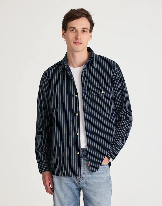 Indigo-Dyed Stripe Work Shirt | Madewell