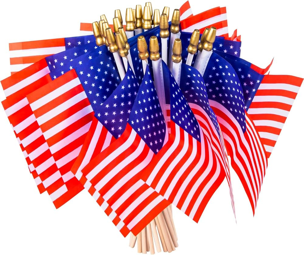 40 Pack Small American Flags on Stick 4*6 Inch Mini American Flags for 4th of July Decorations Me... | Amazon (US)