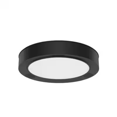 Project Source 1 -Light 13-in Matte Black Smart Integrated LED Flush Mount Light and Remote Contr... | Lowe's