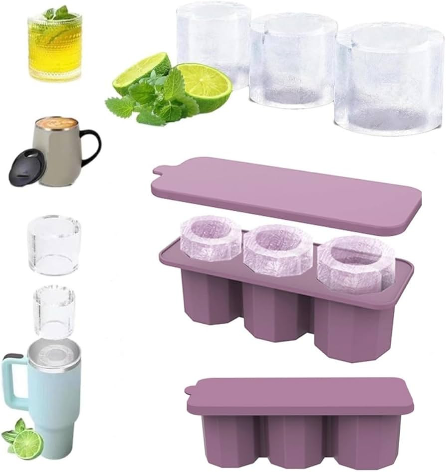 WdianinHome Tumbler Ice Mold, Stanley Ice Mold with Lid and Bin for 20-40 oz Tumbler Cup, Silicon... | Amazon (US)