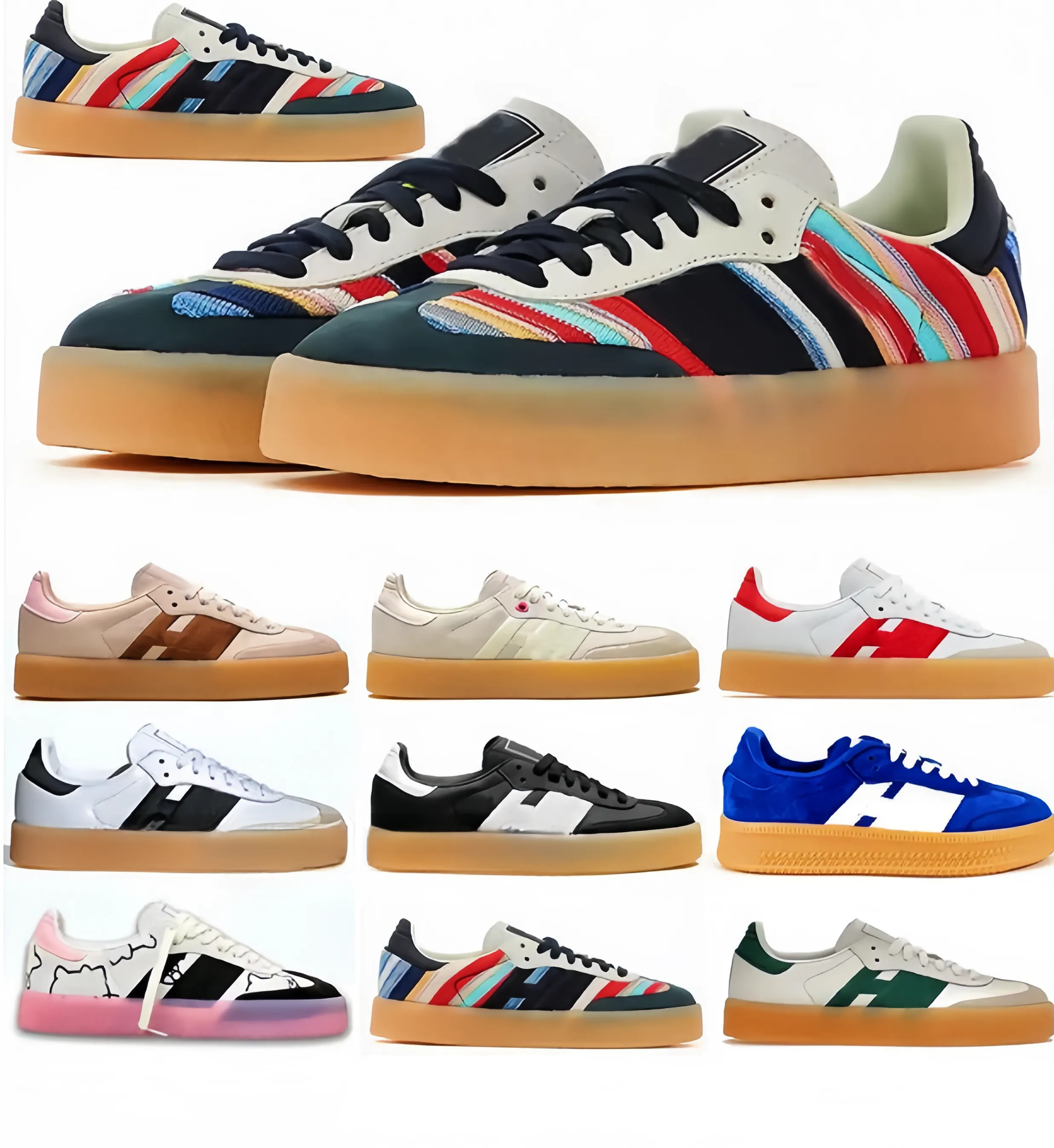 NEW Designer Originals Casual Shoes Sneakers Black White Green Ivory Pink Fusion Collegiate Green... | DHGate