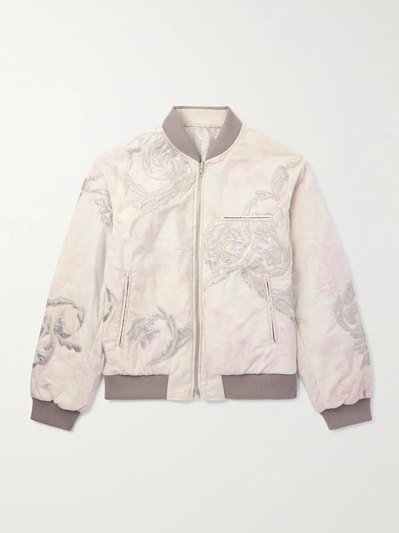 Reversible Embroidered Floral-Print Cotton and Lamé Bomber Jacket | Mr Porter (US & CA)