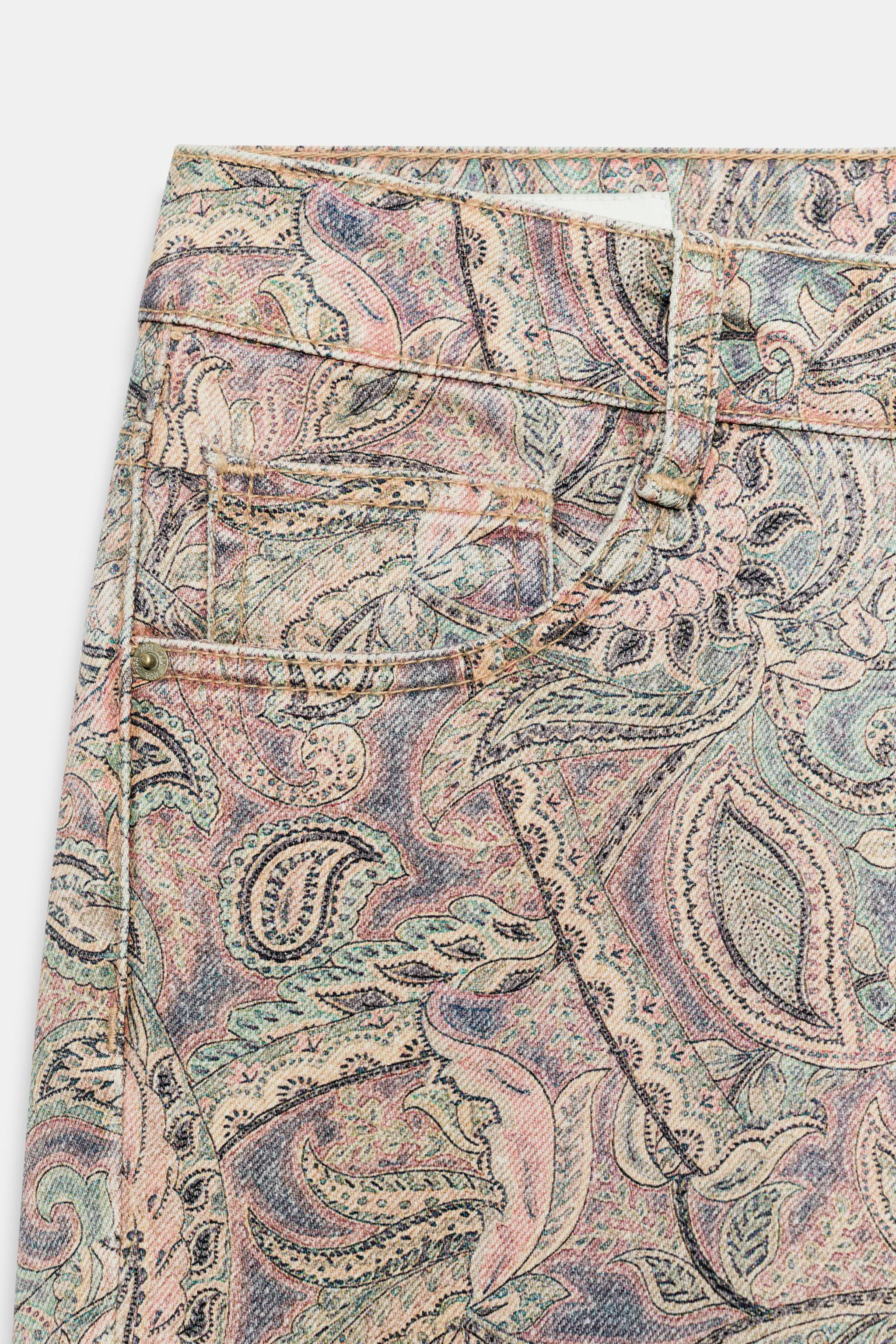 TRF LOW-RISE PAISLEY STRAIGHT JEANS | Zara US