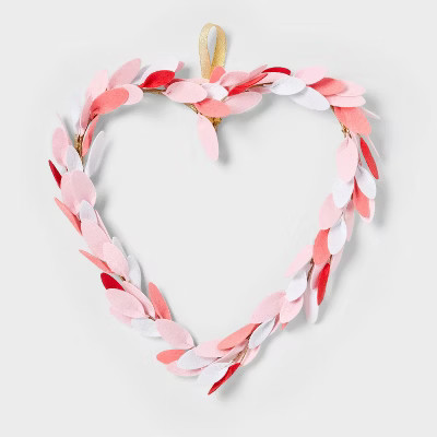 Wrapped Botanical Heart Wreath Valentine's Day Decorative Sculpture - Spritz™ | Target