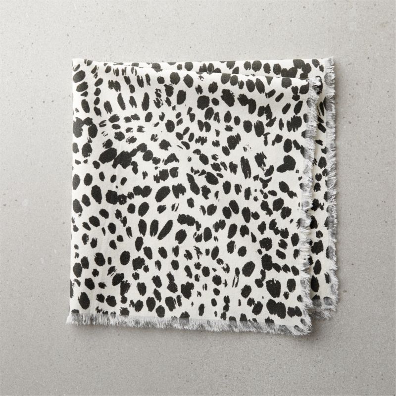 Leo Modern White Leopard Print Cloth Dinner Napkin + Reviews | CB2 | CB2