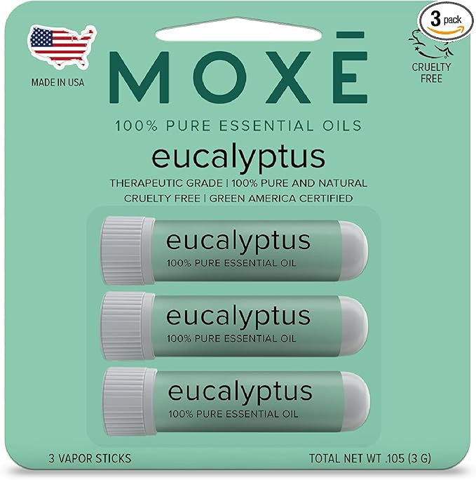 MOXĒ Eucalyptus Essential Oil Nasal Inhaler, Sinus & Congestion Relief, Daily Relaxation, Stress... | Amazon (US)