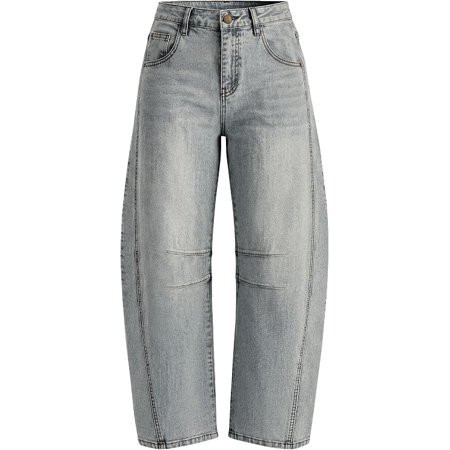 PRETTYGARDEN Women's Barrel Baggy Jeans High Waisted Pants Stretchy Wide Leg, Loose Boyfriend Denim, Cropped Ankle Length, Pockets, Trendy Casual, Y2K Outfits, Fall Fashion Clothes | Walmart (US)