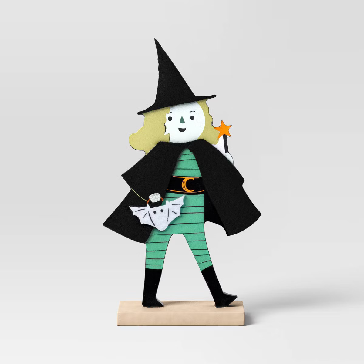 7" Wood with Felt Witch Mantel Halloween Decorative Sculpture - Hyde & EEK! Boutique™: Indoor W... | Target