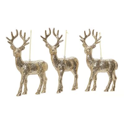 North Pole Trading Co. Chateau Glitter Reindeer 3-pc. Christmas Ornament Set | JCPenney