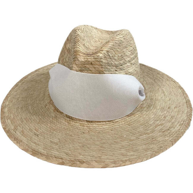 Women's Zinnia Wide & Short Brim Tennis & Croquet Ribbon Sun Hat, White | Maisonette