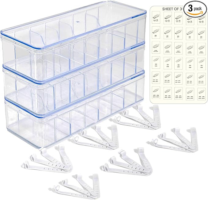 Set of 3 Cable Organizer Box W/Labels-Cord Organizer Box - Charger Box Organizer Stackable W/Lids... | Amazon (US)