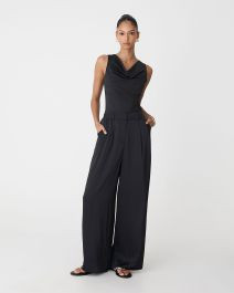 Valeria Wide Leg Satin Pants | FORCAST