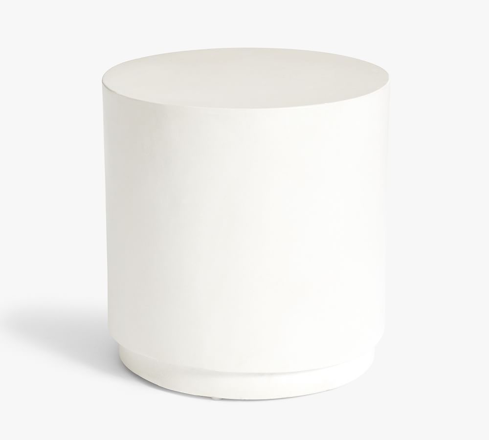 Pomona Concrete Round Side Table, White Speckle | Pottery Barn (US)