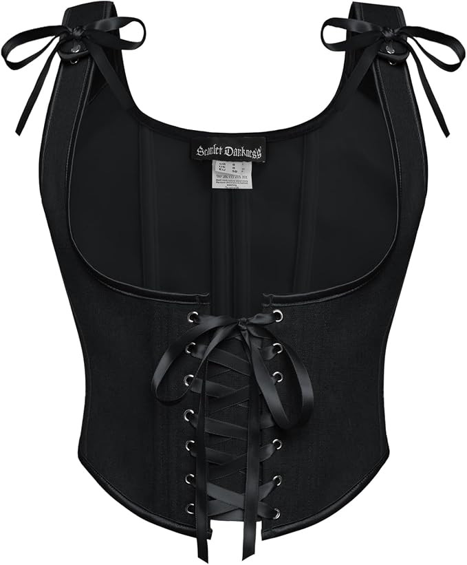 Scarlet Darkness Women's Renaissance Corset Tops Lace-up Boned Fairycore Pirate Underbust Corsets | Amazon (US)