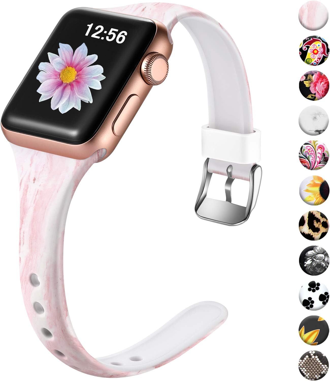 Laffav Compatible with Apple Watch Band 41mm 40mm 38mm iWatch Series7 6 5 4 3 2 1 for Women, S/M,... | Amazon (US)