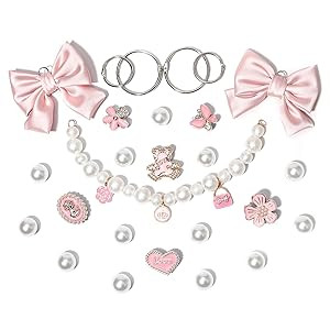24pc Cute Decorative Pearl Charms for Totes Bag Accessories - Daisy Flower Inserts for Rubber Bea... | Amazon (US)