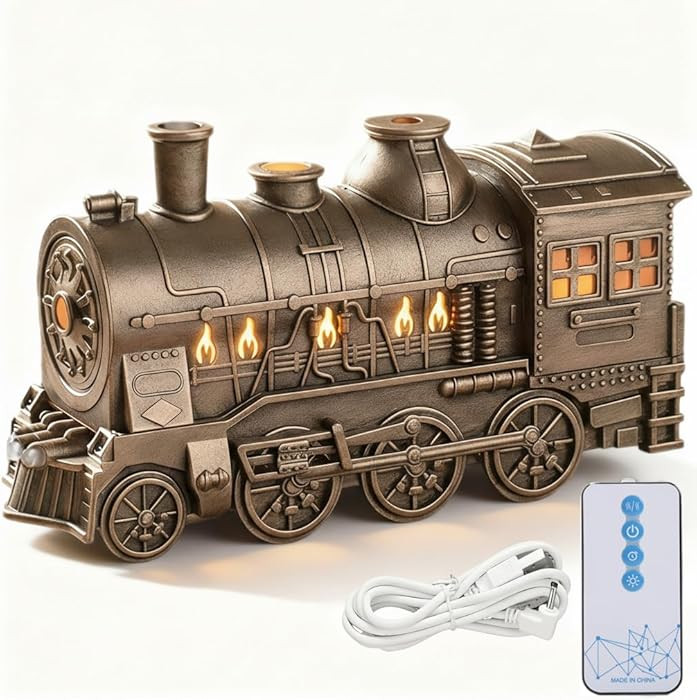 300ml Train Essential Oil Diffuser, 2 Color LED Vintage steam Christmas Train Aromatherapy Diffus... | Amazon (US)
