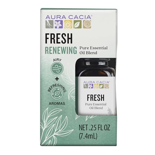 Aura Cacia Fresh Essential Oil Blend, Boxed 0.25 fl. oz. - Light Aroma, No Synthetic Fragrances | Amazon (US)