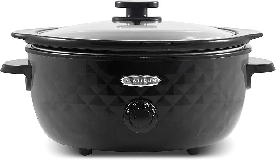 Elite Gourmet MST-1234B## 6 Quart Diamond Pattern Slow Cooker, Removable, Dishwasher-Safe Stonewa... | Amazon (US)