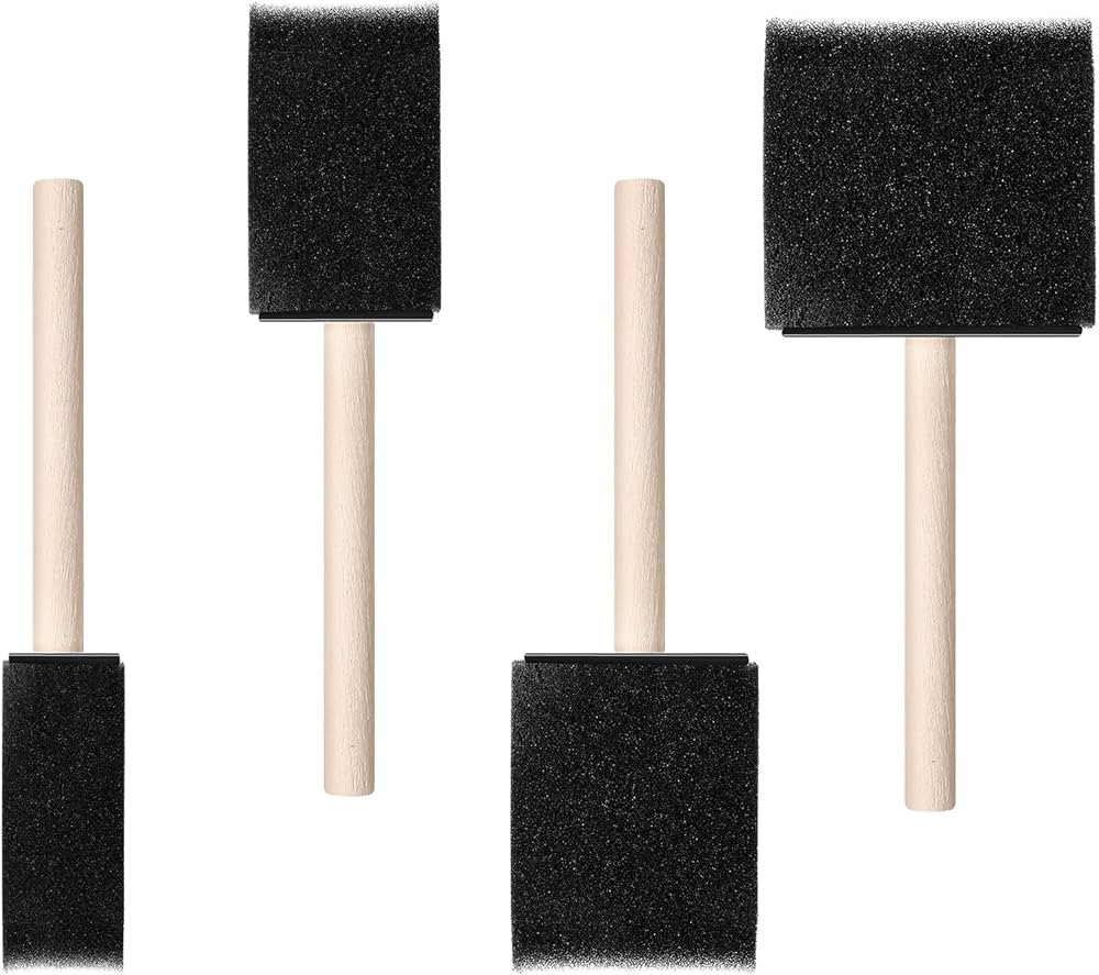4 PCS 4 Sizes Foam Paint Brushes Wood Handle Sponge Paint Brush Sponge Applicator for Painting St... | Amazon (US)