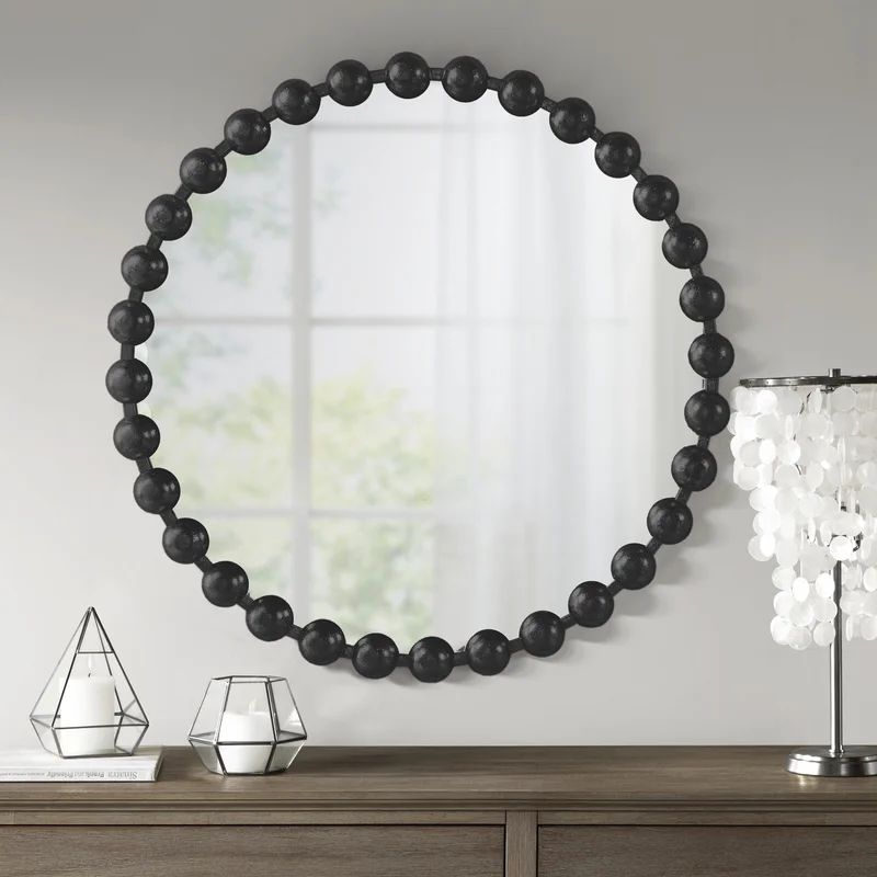 Marlowe Beaded Round Metal Wall Mirror | Wayfair North America