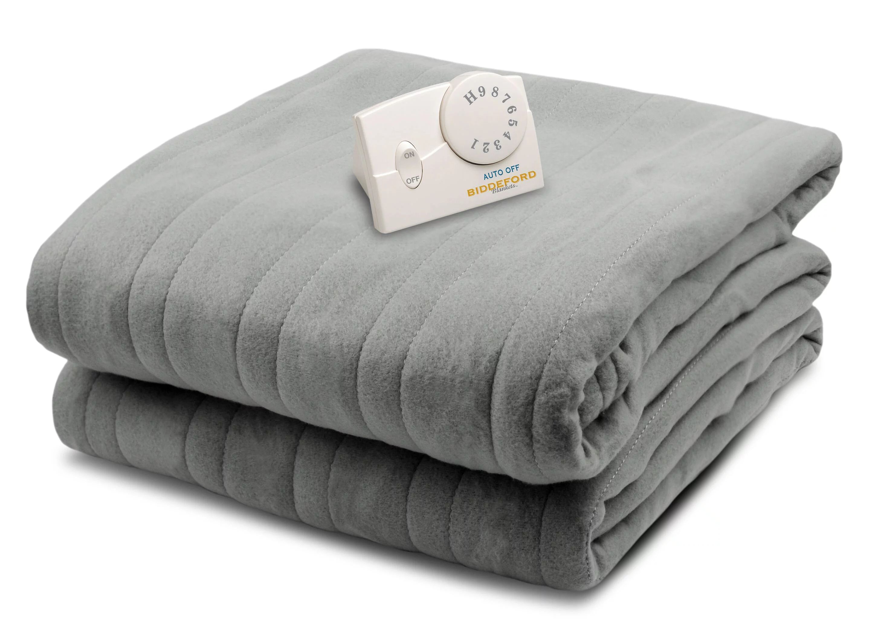 Biddeford Blankets Comfort Knit Fleece Heated Electric Blanket, Twin, Gray | Walmart (US)
