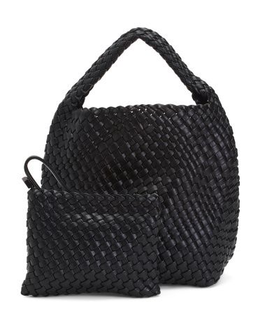 Woven Tote With Removable Pouch | TJ Maxx