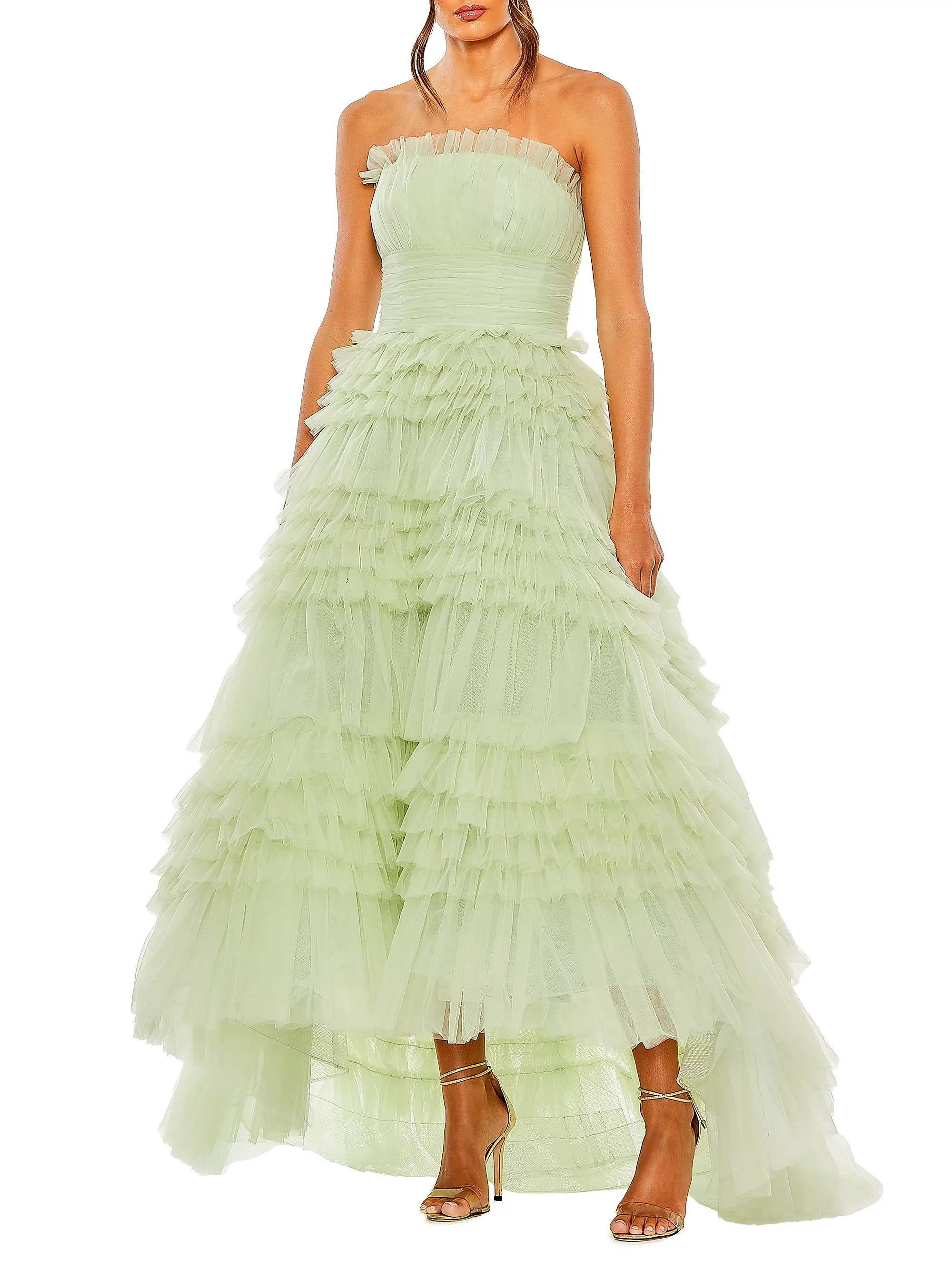 Mac Strapless Ruffle Gown | Saks Fifth Avenue