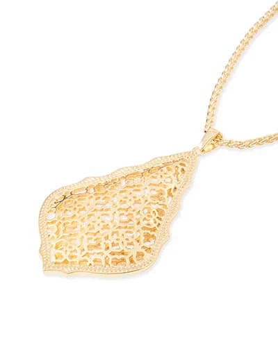 Aiden Gold Long Pendant Necklace in Gold Filigree Mix | Kendra Scott