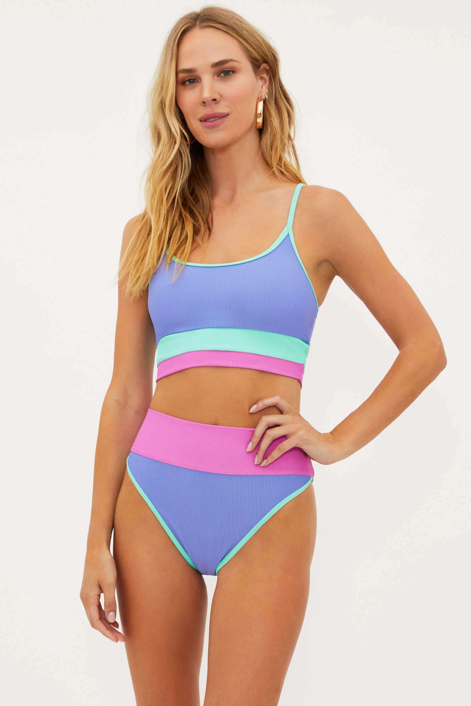 Eva Top High Tide Colorblock | Bralette Bikini Top | Beach Riot | Beach Riot