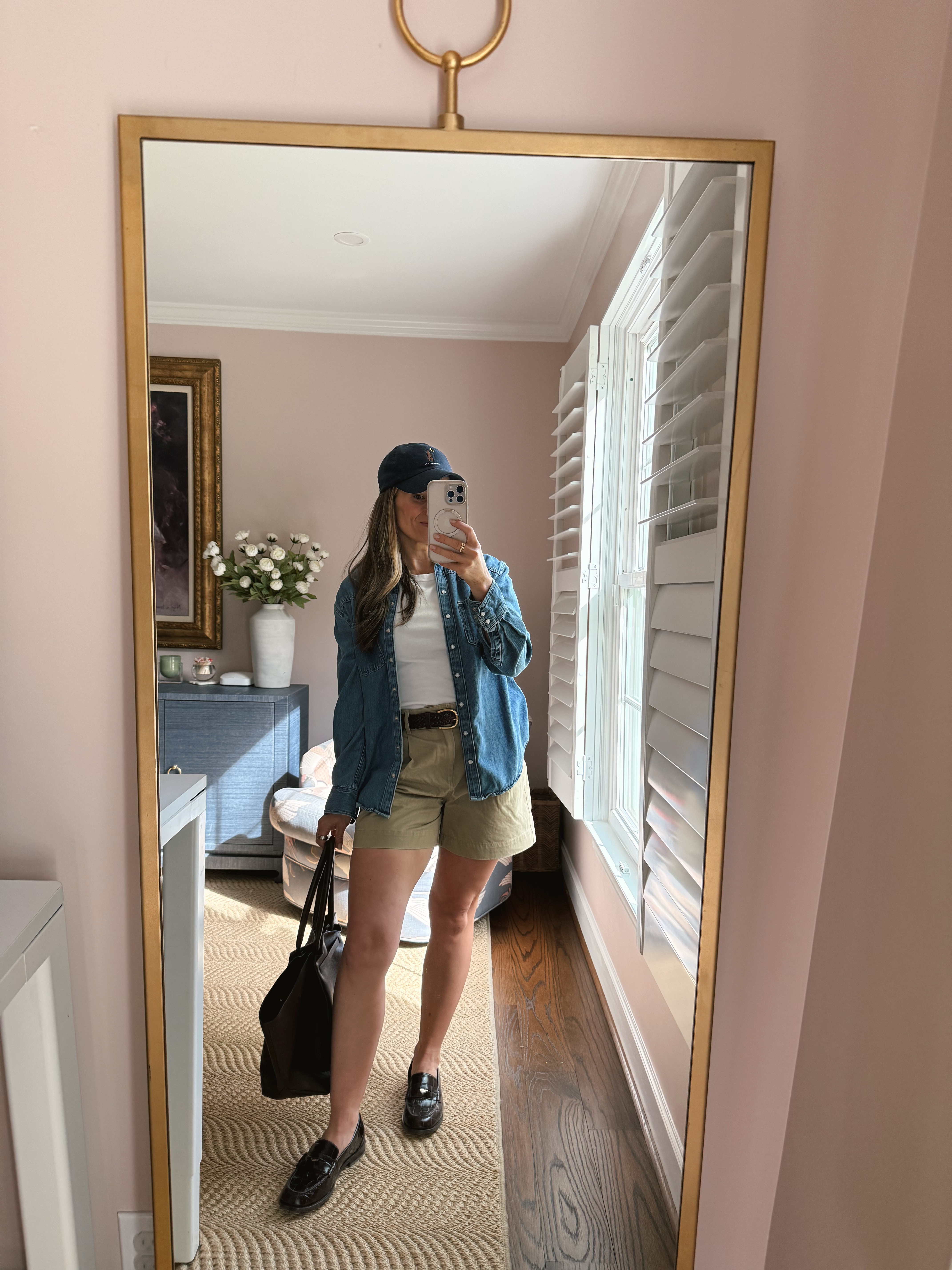 Perfect spring outfit for exploring the city with my family visiting from out of town! Layers are key and this Levi Denim Shirt works perfectly over a white tee and shorts. 

 #LTKdayinmylife #LTKootd #LTKmomlife