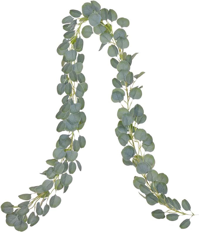 DearHouse Artificial Eucalyptus Garland Faux Silk Eucalyptus Leaves Vines Handmade Garland Greene... | Amazon (US)