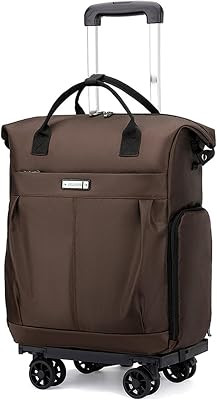 FANDARE 35 L Wheeled Business Backpack Men Women Rolling Convertible Laptop 4 Wheel Shopping Cart Grocery Trolley Bag Shopper Travel Duffle Bag Office Holdall Suitcase Daypacks Brown | Amazon (US)