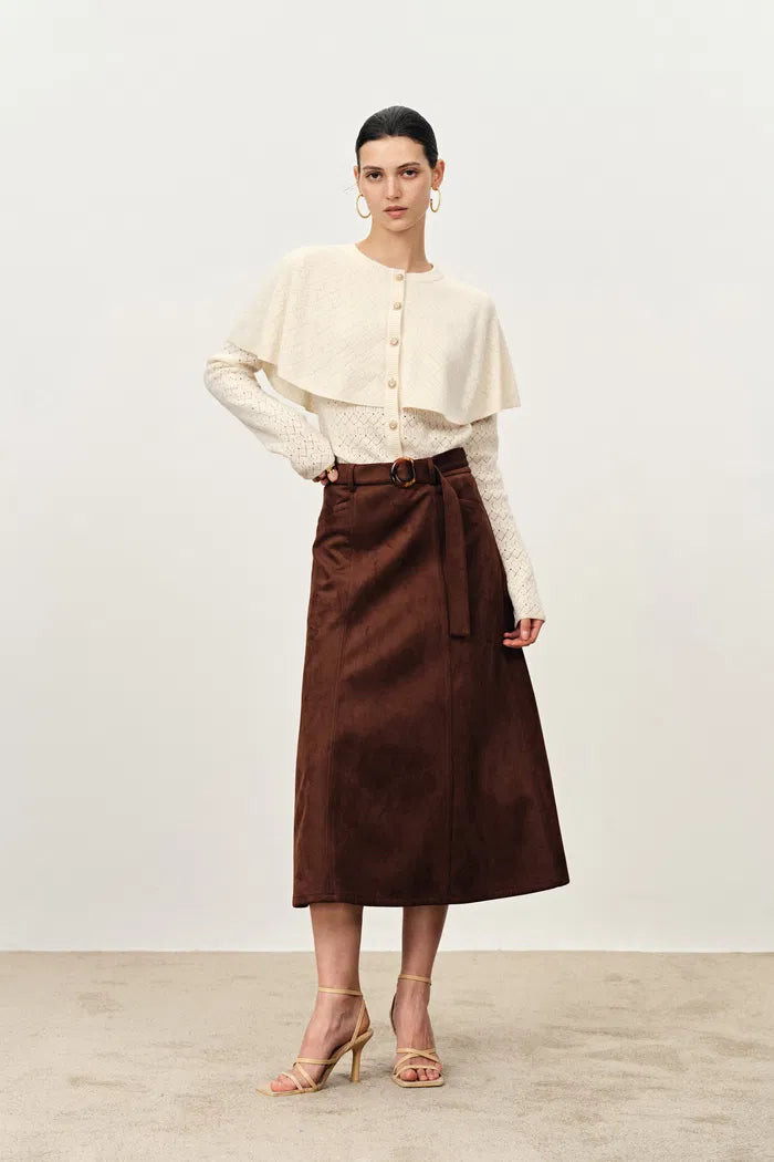 Elen Cape Style Cardigan in Wool-Cashmere Knit | Fabrique