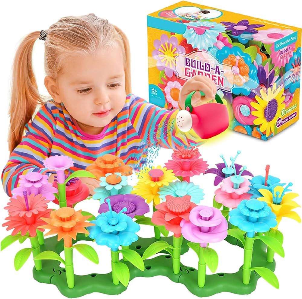 FUNZBO Flower Garden Building Toys for Girls - Toddler Toys for 3, 4, 5, 6, 7 Year Old Girls Gift... | Amazon (US)