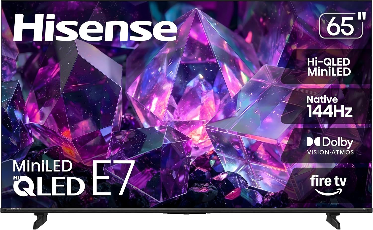 Hisense 65" E7 Cinema Series Hi-QLED Mini-LED 4K UHD Smart Fire TV (65E7SF, 2026 NEW) - Native 144Hz, AI Picture, Dolby Vision IQ · Atmos, FALD, HDR10+ Adaptive, MEMC, Alexa+ | Amazon (US)