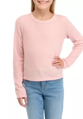 Pink Republic Girls 7-16 Thermal Knit Crew Neck T-Shirt, Small | Belk