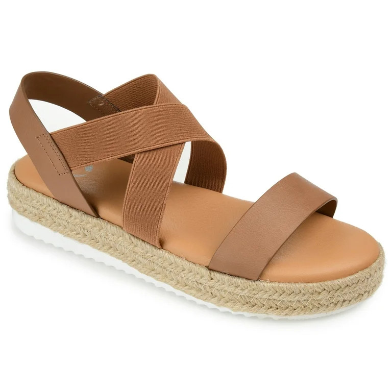 Journee Collection Womens Caroline Tru Comfort Foam Espadrille Sliver Wedge Sandals | Walmart (US)