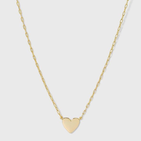 SUGARFIX by BaubleBar 14K Gold Plated Delicate Heart Pendant Necklace - Gold | Target