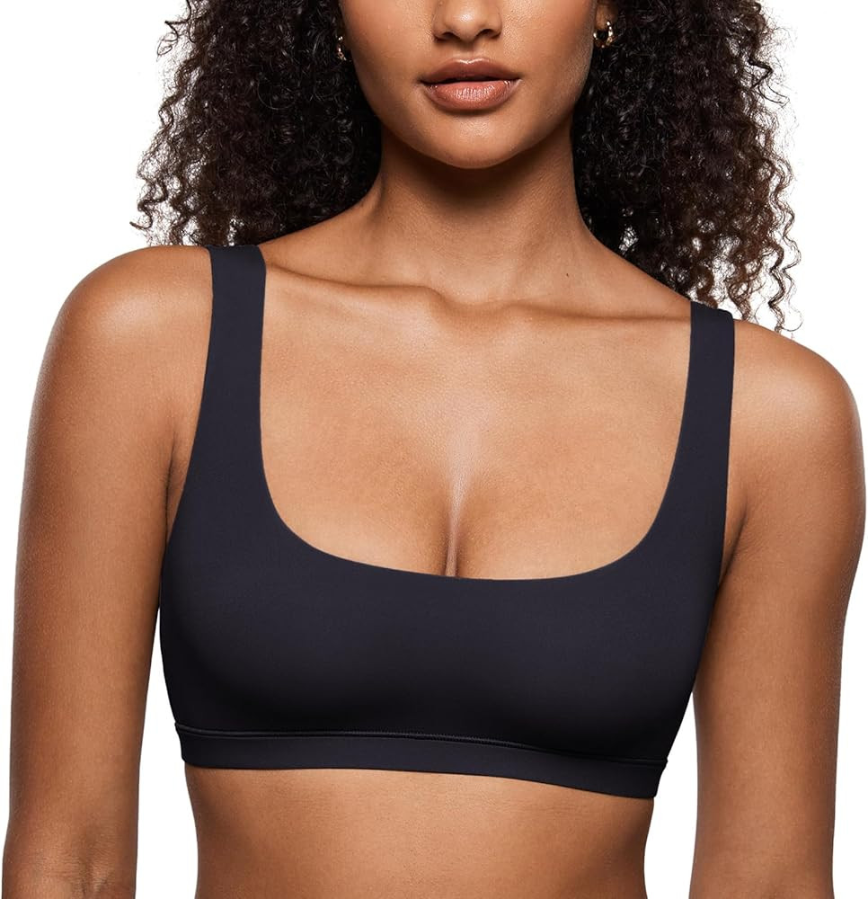 INLYRIC Inbarely Bralettes Scoop Neck Seamless Unlined Double Layer Bralette | Amazon (US)