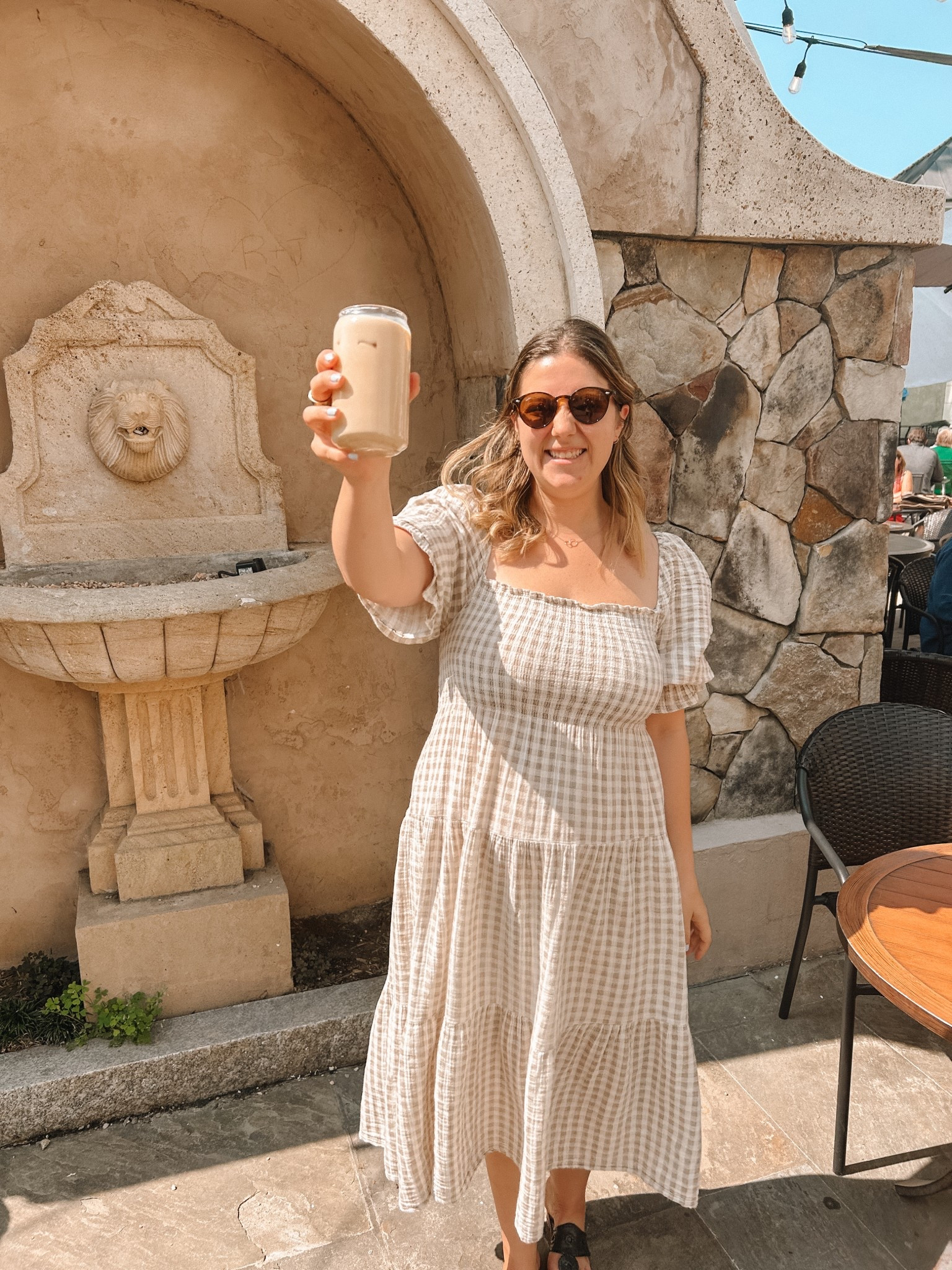 Iced coffee and a gingham dress 🤎 it’s summer time mamas!! Brown dress, nursing friendly dress, bump friendly dress, mom outfit, summer outfit inspo

#LTKBump #LTKFamily #LTKSummerEdit