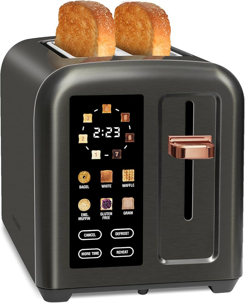 SEEDEEM Toaster 2 Slice, Touch Control Stainless Toaster LCD Display, 50% Faster Heating Speed, 1... | Amazon (US)